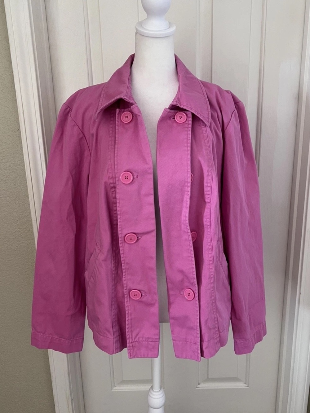 Venezia Y2K Style Pink Cotton Button Down Blazer Office Jacket Women’s 18/20